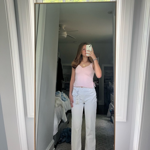 Zara Straight Fit White Jeans - Picture 2 of 7